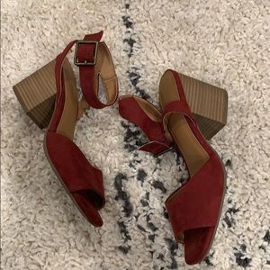 Red Strappy Mules
